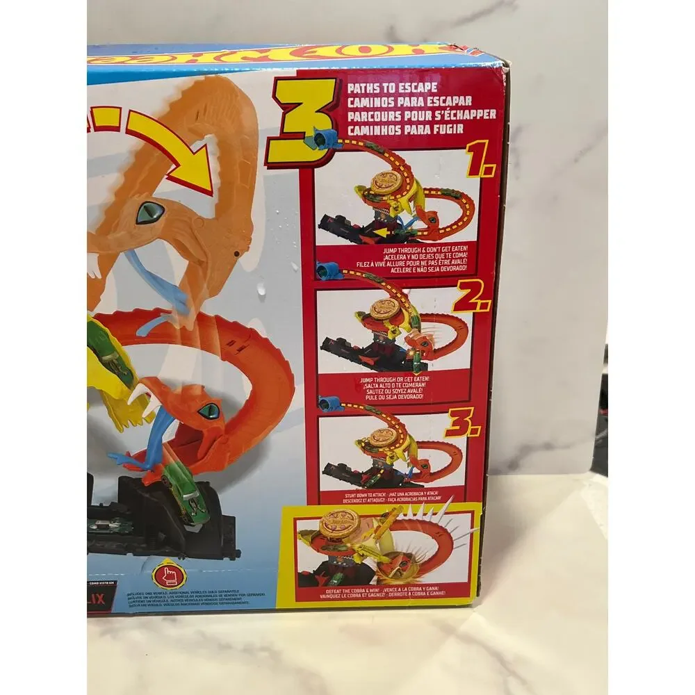 Hot Wheels City Track Set Pizza Slam Cobra Attack Playset New